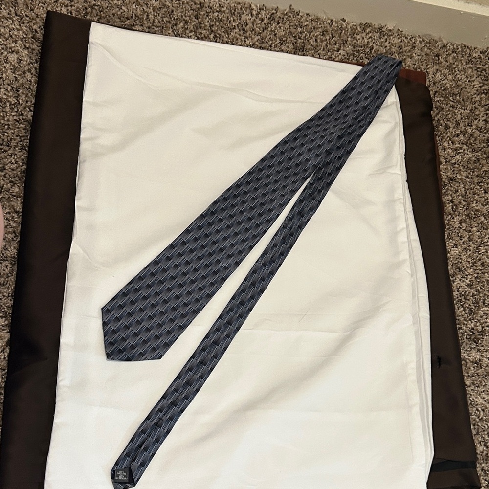 Stafford Navy Geometric Tie